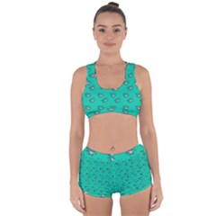 Zodiac Bat Pink Teal Racerback Boyleg Bikini Set by snowwhitegirl