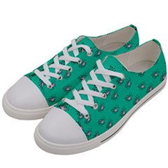 Zodiac Bat Pink Teal Women s Low Top Canvas Sneakers by snowwhitegirl