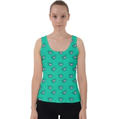 Zodiac Bat Pink Teal Velvet Tank Top by snowwhitegirl