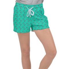 Zodiac Bat Pink Teal Women s Velour Lounge Shorts by snowwhitegirl