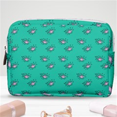 Zodiac Bat Pink Teal Make Up Pouch (medium) by snowwhitegirl