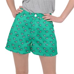 Zodiac Bat Pink Teal Ripstop Shorts by snowwhitegirl