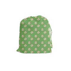 Happy Toast Green Drawstring Pouch (medium) by snowwhitegirl