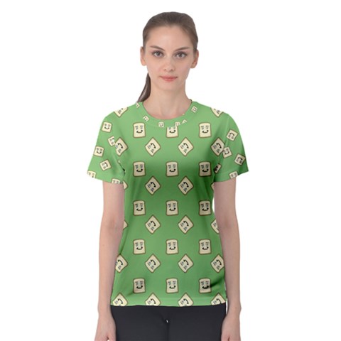 Happy Toast Green Women s Sport Mesh Tee by snowwhitegirl