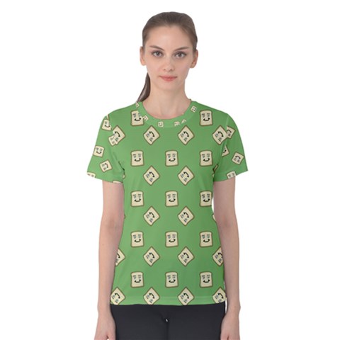 Happy Toast Green Women s Cotton Tee by snowwhitegirl