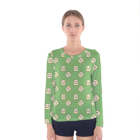 Happy Toast Green Women s Long Sleeve Tee by snowwhitegirl