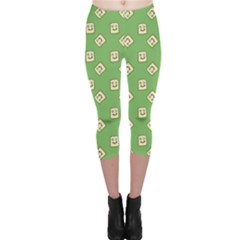 Happy Toast Green Capri Leggings 