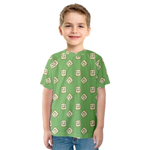 Happy Toast Green Kids  Sport Mesh Tee by snowwhitegirl