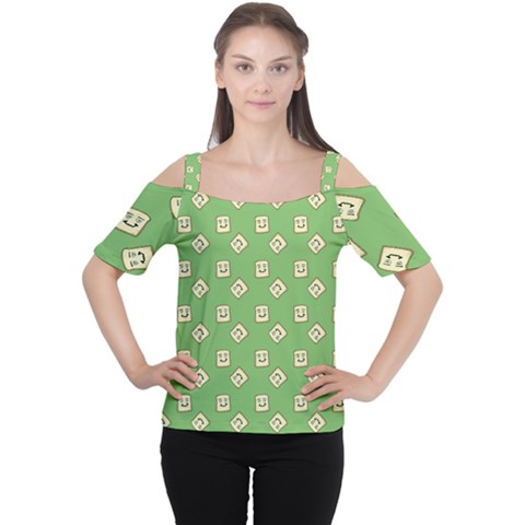 Happy Toast Green Cutout Shoulder Tee by snowwhitegirl