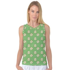 Happy Toast Green Women s Basketball Tank Top