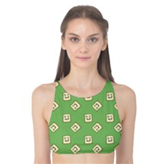 Happy Toast Green Tank Bikini Top