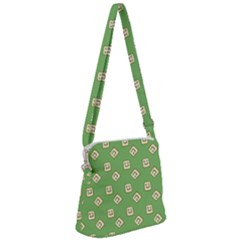 Happy Toast Green Zipper Messenger Bag by snowwhitegirl