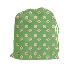 Happy Toast Green Drawstring Pouch (xxl) by snowwhitegirl