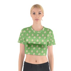 Happy Toast Green Cotton Crop Top