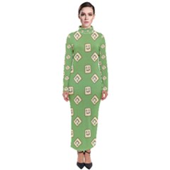 Happy Toast Green Turtleneck Maxi Dress