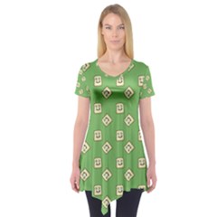 Happy Toast Green Short Sleeve Tunic  by snowwhitegirl