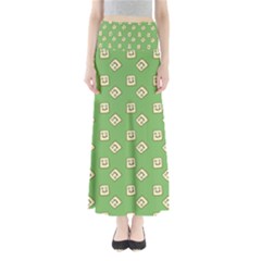 Happy Toast Green Full Length Maxi Skirt by snowwhitegirl