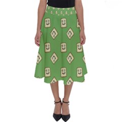 Happy Toast Green Perfect Length Midi Skirt