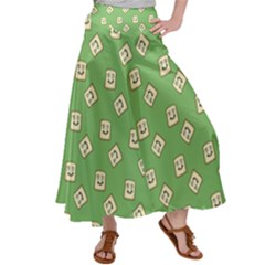 Happy Toast Green Satin Palazzo Pants