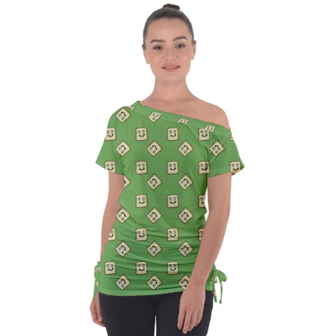 Happy Toast Green Tie-up Tee by snowwhitegirl