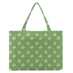 Happy Toast Green Zipper Medium Tote Bag by snowwhitegirl