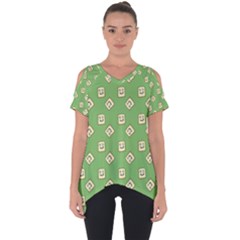 Happy Toast Green Cut Out Side Drop Tee by snowwhitegirl