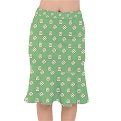 Happy Toast Green Short Mermaid Skirt