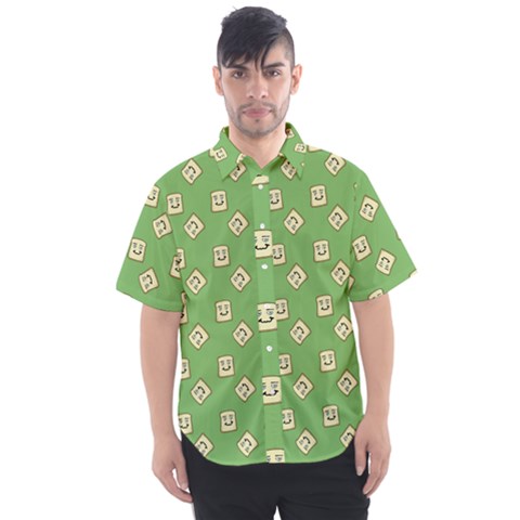 Happy Toast Green Men s Short Sleeve Shirt by snowwhitegirl