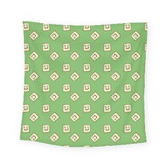 Happy Toast Green Square Tapestry (small) by snowwhitegirl