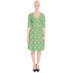 Happy Toast Green Wrap Up Cocktail Dress