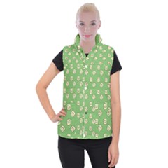 Happy Toast Green Women s Button Up Vest