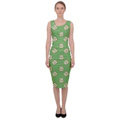 Happy Toast Green Sleeveless Pencil Dress