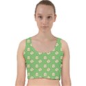 Happy Toast Green Velvet Racer Back Crop Top View1