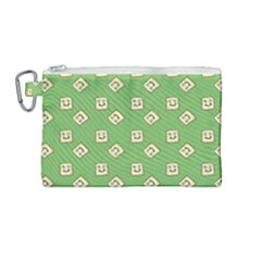 Happy Toast Green Canvas Cosmetic Bag (medium) by snowwhitegirl