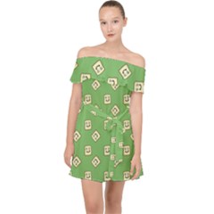 Happy Toast Green Off Shoulder Chiffon Dress