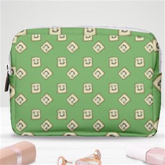 Happy Toast Green Make Up Pouch (medium) by snowwhitegirl