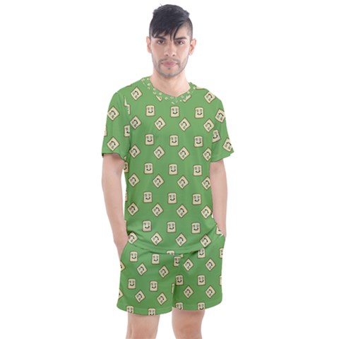 Happy Toast Green Men s Mesh Tee And Shorts Set by snowwhitegirl