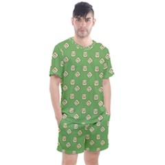 Happy Toast Green Men s Mesh Tee and Shorts Set