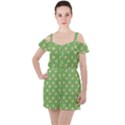 Happy Toast Green Ruffle Cut Out Chiffon Playsuit View1