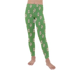 Happy Toast Green Kids  Lightweight Velour Leggings