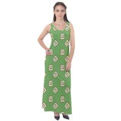 Happy Toast Green Sleeveless Velour Maxi Dress