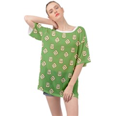 Happy Toast Green Oversized Chiffon Top