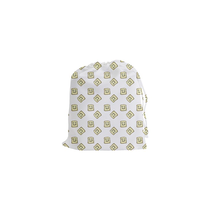 Happy Toast White Drawstring Pouch (XS)