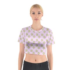 Happy Toast Pink Cotton Crop Top by snowwhitegirl