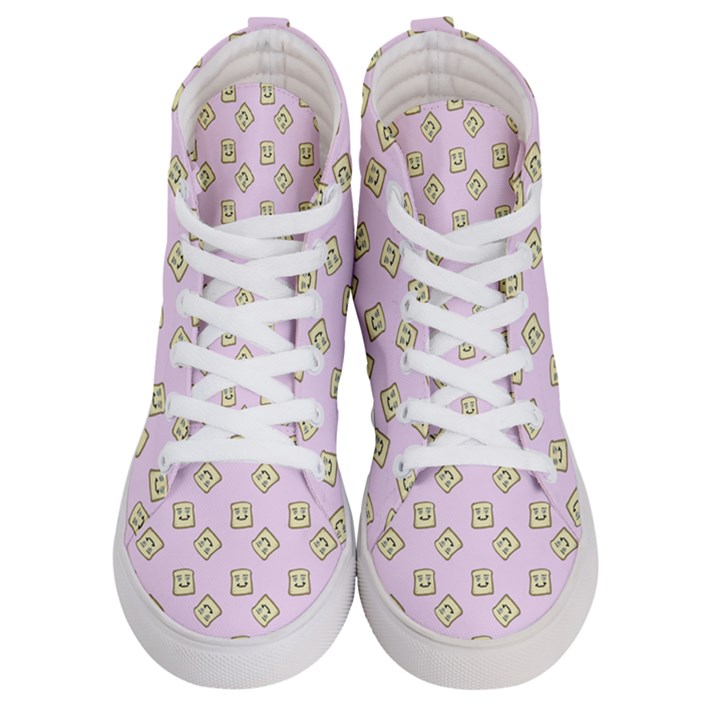 Happy Toast Pink Women s Hi-Top Skate Sneakers