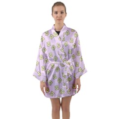 Happy Toast Pink Long Sleeve Kimono Robe