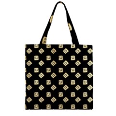 Happy Toast Black Zipper Grocery Tote Bag