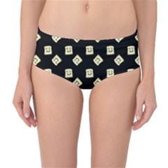 Happy Toast Black Mid-waist Bikini Bottoms by snowwhitegirl