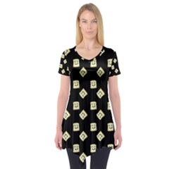 Happy Toast Black Short Sleeve Tunic  by snowwhitegirl