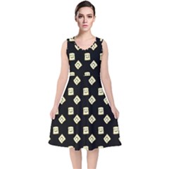 Happy Toast Black V-neck Midi Sleeveless Dress  by snowwhitegirl